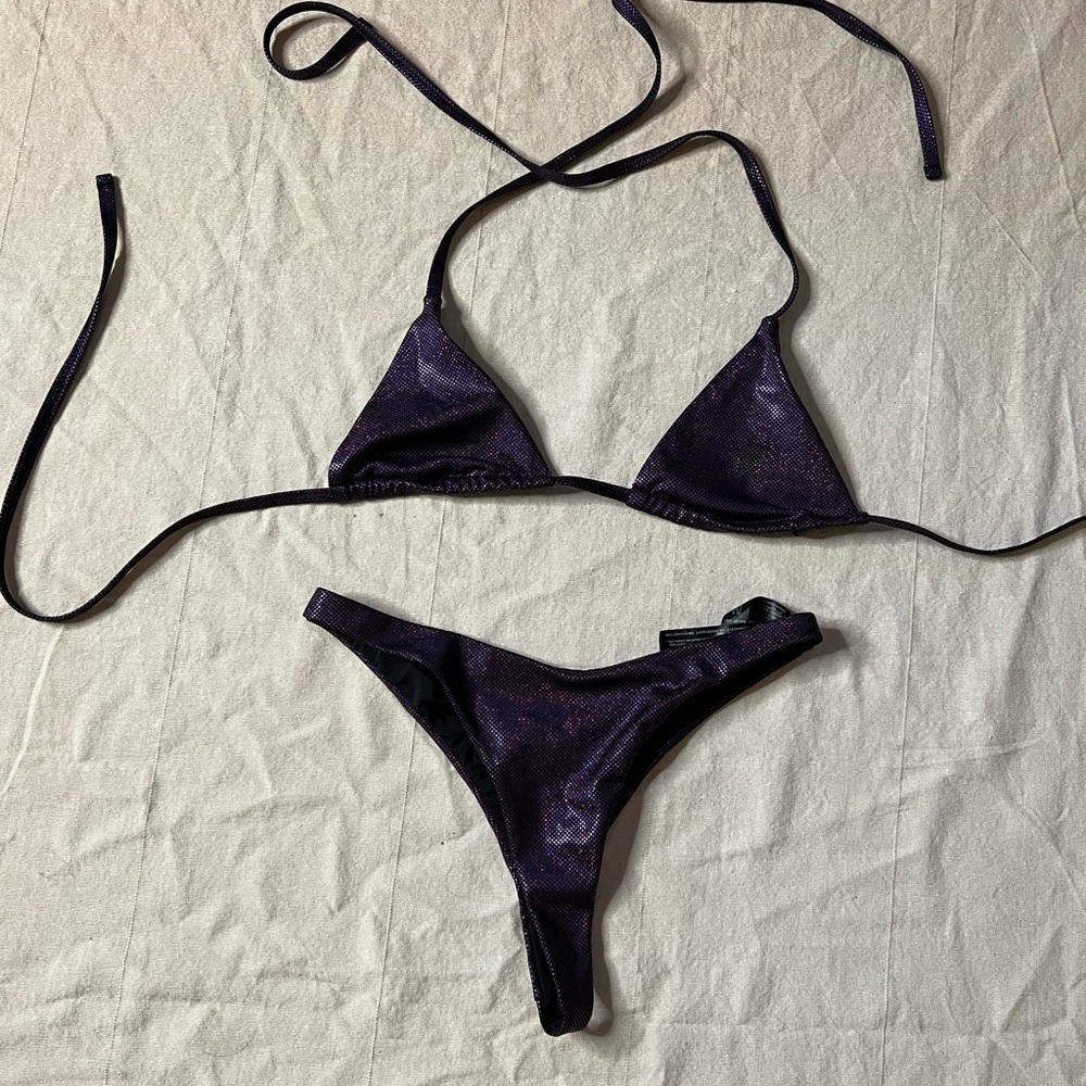 ASOS PURPLE SPARKLE BIKINI- size 2 - Picture 3 of 5